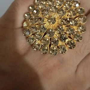 Golden Color Party Wear Ring