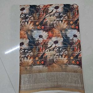 Linen Cotton With Floral Design