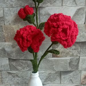 Handmade Crochet Bouquet Of Carnations