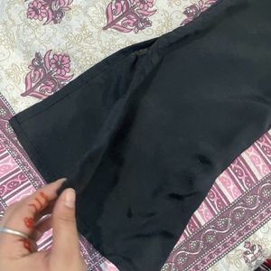 Black Poly Silk Kurta Pant Set