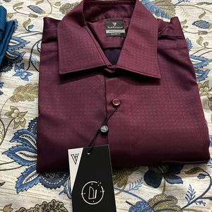 Van Heusen Brand New Maroon Full Sleeve Shirt