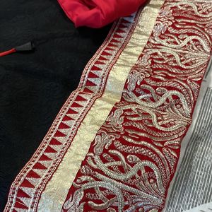 Velvet Ethnic Wear Red And Black+ Combo Of 2 Pants