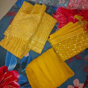 Silk lPastel Yellow Real Mirror 3 Piece Naira-Cu