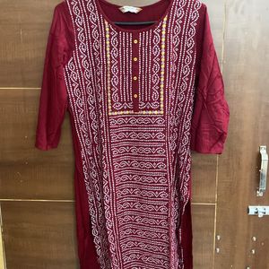 Maroon Cotton Kurti