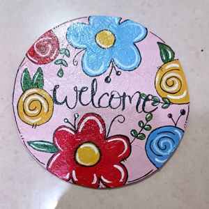 Welcome Painting With Flowers