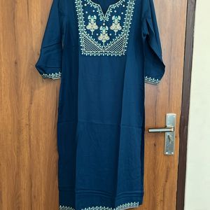 Stylish Aqua Blue Kurta For Women