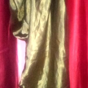 Hot Olive Green Satin Patiyala Salwar