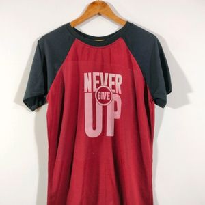 Maroon Printed T Shirt (Men's)