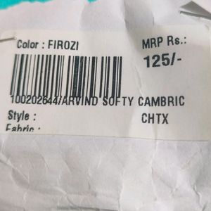 Soft Firozi 5 Mt Cambric Cotton Dress Material