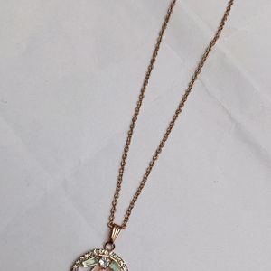 Rosegold Necklace Chain With Pink And Blue Stones