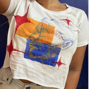 Hand Painted Pinteresty Crop Top