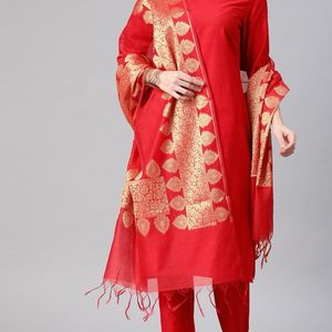 Anouk M Size Red Silk Kurta Set