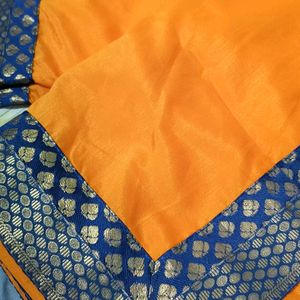 Women Yellowish Saree With Designer Blouse