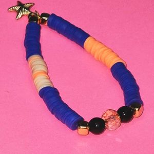 Navy Coral Clay Bracelet