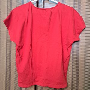 Comfortable Red Top With Front Ties