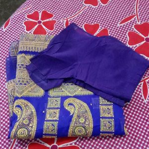 New Saree With Blouse 💜