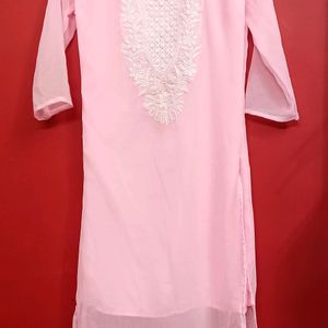 Baby Pink Chikankari Kurti