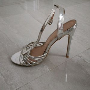 Grey Metallic Heels