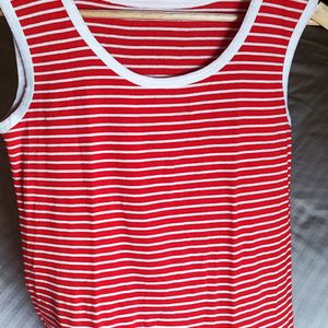 Red N White Striped Dress