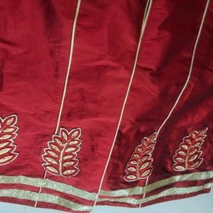 Embroidered Art Silk Kurta With Gold Work