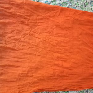 Used Orange And Black Color Dupatta