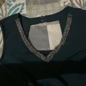 Dark Green Embellished Dress