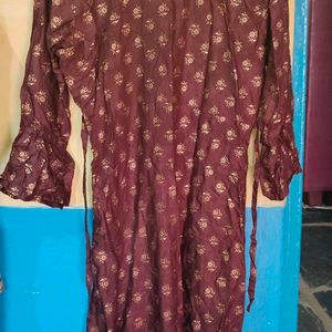 Two Kurtis Of Blue And Brown.Size : L