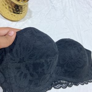 Nated Black Push Up Bra