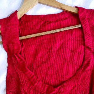 Pinterest Crochet Red Hot Up & Down Pullover Top