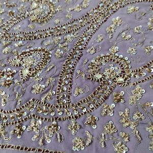 Beautiful detailed work saree purple for weddings and functions