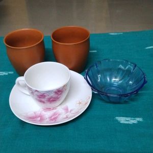 1Cup & Saucer,2 Kulhad