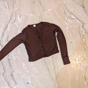 Trendy  Brown Crop Top