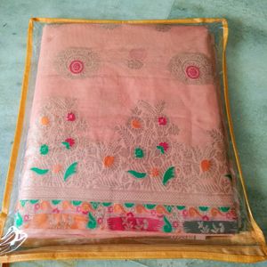 New Premium Cotton Linen Saree