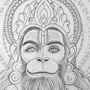 Hanuman Ji Drawing Outline