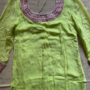 Parrot Green Heavy Kurta