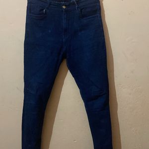 High Rise Dark Blue Jeans For Women