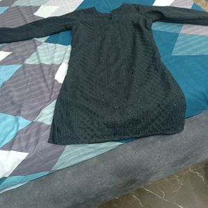 Black Lakhnawi Chikankari Kurti