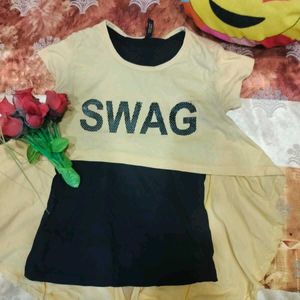 Yellow-black Butterfly Swag Top