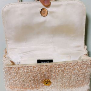 Huugggee Price Drop. Hand Knitted Pearl Clutch