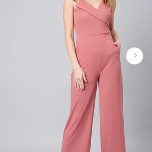 Athena Peach Jumpsuit With Pockets