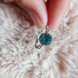 Sky-blue Rhinestone Ring