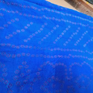 BEAUTIFUL Blue with Pink  Bandhani Print Saree