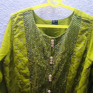 Beautiful Parrot Green Nayra Palazzo Set