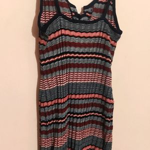 Multicolored Body Hugging Midi Dress