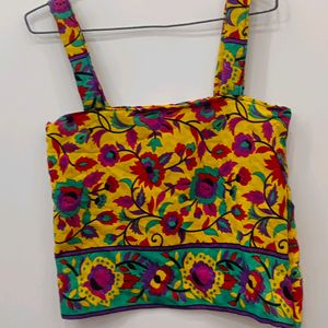 New Ethnic Crop Top Women Printed Beautiful