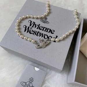 Vivienne Westwood Silver Pearl Mens Necklace