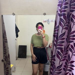 Cute Green Crop Top