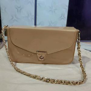 Beige Colour Party Appropriate Sling Bag