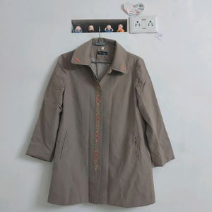 Korean Style Embroidered Trench Coat