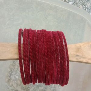 Dark Red Velvet Bangles